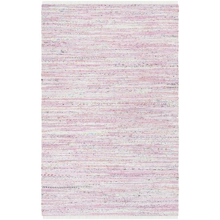 Safavieh Rag Rectangle Hand Woven Rug, Light Pink and Multi Color- 3 x 5 ft. RAR125E-3